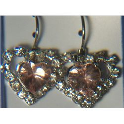 PEACH HEART WITH SIMULATED DIAMONDS