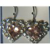 Image 1 : PEACH HEART WITH SIMULATED DIAMONDS