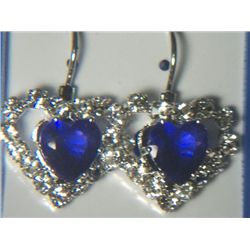 DARK BLUE HEART WITH SIMULATED DIAMONDS