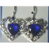 Image 1 : DARK BLUE HEART WITH SIMULATED DIAMONDS