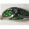 Image 2 : RUSSIAN CHROME DIOPSIDE GREEN APATITE RING SIZE 10 WITH DIAMONDS