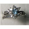 Image 1 : TOPAZ SIGNITY ICE BLUE SIMULATED DIAMOND RING SIZE 7