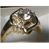 Image 2 : SIMULATED DIAMOND RING SIZE 8 STERLING SILVER W/ GOLD OVERLAY