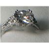 Image 1 : SIMULATED DIAMOND RING SIZE 8 STERLING SILVER