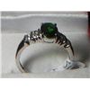 Image 1 : RUSSIAN CHROME DIOPSIDE WHITE TOPAZ RING SIZE 7