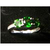 Image 1 : RUSSIAN CHROME DIOPSIDE WHITE ZIRCON PLATNIUM OVERLAY SILVER