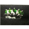 Image 1 : RUSSIAN CHROME DIOPSIDE WHITE ZIRCON PLATNIUM OVERLAY SILVER