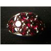 Image 1 : GARNET CLUSTER PLATNIUM OVERLAY SILVER RING SIZE 7