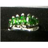 Image 1 : RUSSIAN CHROME DIOPSIDE PLATNIUM OVERLAY SILVER MRQ RING SIZE 8