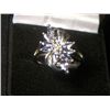 Image 1 : TANZANITE WHITE TOPAZ PLATNIUM OVERLAY SILVER RING SIZE 8