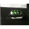 Image 1 : RUSSIAN DIOPSIDE PLATNIUM OVERLAY SILVER WHITE TOPAZ TRILOGY