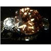 Image 1 : CHAMPAGNE TOPAZ SIMULATED WHITE DIAMOND RING SIZE 8