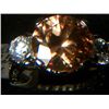 Image 2 : CHAMPAGNE TOPAZ SIMULATED WHITE DIAMOND RING SIZE 8