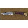 Image 2 : LARGE 8 1/2" FOLDING KNIFE-WOOD HANDLE W/BRASS TRIM