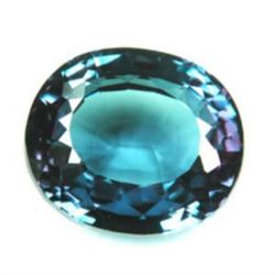 IMMACULATE 18.80 Carat Color Changing Oval Facet cut Al