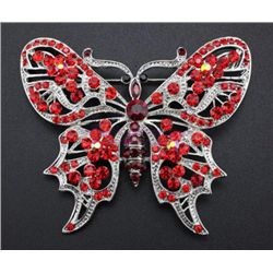 Rhinestone Crystal Butterfly Brooch Pin