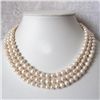 Image 1 : FORMAL Three Row White Freshwater Pearl Necklace