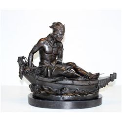 Unique Bronze Sculpture Native American Hunter