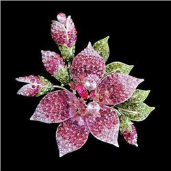 HUGE 5.5inch Floral Swarovski Crystal Brooch