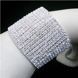 Amazing 2 inch Swarovski Crystal 15 band Stretch Bracel