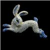 Image 1 : Blue Swarovski Crystal Rabbit Brooch