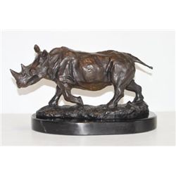 Magnificent Bronze Sculpture Rhinoceros