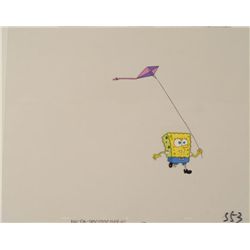 Running SpongeBob w Kite Big Original Animation Cel Art