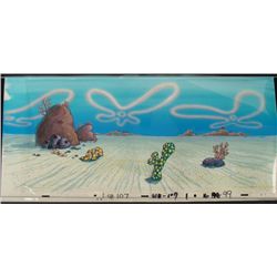 Orig SpongeBob Animation Cel w/Background Landscape