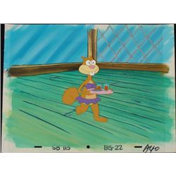 Orig SpongeBob Animation Cel & Background Sandy Snacks