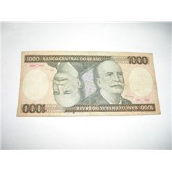 1981 1000 MIL CRUZEIROS Brazil Bank Note Serial # B0118090125B *RARE UNC HIGH GRADE Bill*!!