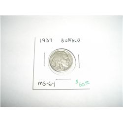1937 Buffalo Nickel *RARE MS-64 GRADE - COIN OUT OF SAFE DEPOSIT BOX & NOT GRADED*!!