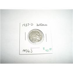 1937-D Buffalo Nickel *RARE MS-63 GRADE - COIN OUT OF SAFE DEPOSIT BOX & NOT GRADED*!!
