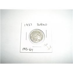 1937 Buffalo Nickel *RARE MS-64 TAIL & HORN - GRADE - COIN OUT OF SAFE DEPOSIT*!!