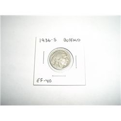 1936-S Buffalo Nickel *RARE EXTRA FINE-40 - GRADE - COIN OUT OF SAFE DEPOSIT*!!