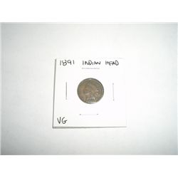 1891 Indian Head Penny *VERY GOOD GRADE - COIN OUT OF SAFE DEPOSIT BOX*!!