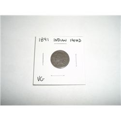 1891 Indian Head Penny *VERY GOOD GRADE - COIN OUT OF SAFE DEPOSIT BOX*!!