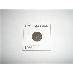 1897 Indian Head Penny *RARE VERY FINE-20 GRADE - COIN OUT OF SAFE DEPOSIT BOX*!!