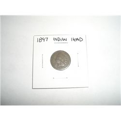 1897 Indian Head Penny *PLEASE LOOK AT PICTURE TO DETERMINE GRADE - COIN OUT OF SAFE DEPOSIT BOX & N