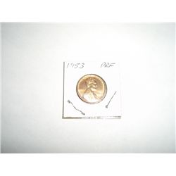1953 RARE PROOF Lincoln Penny *RARE PROOF GRADE RED BOOK VALUE $45+ - COIN OUT OF SAFE DEPOSIT BOX*!