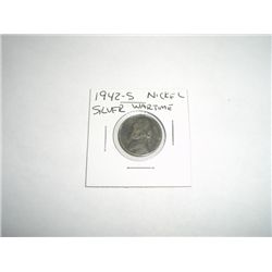 1942-S SILVER WAR Nickel *PLEASE LOOK AT PICTURE TO DETERMINE GRADE - COIN OUT OF SAFE DEPOSIT BOX &