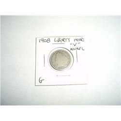 1908 Liberty Head "V" Nickel *GOOD GRADE - COIN OUT OF SAFE DEPOSIT BOX*!!
