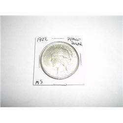 1922 Peace Silver Dollar *RARE MS HIGH GRADE*!!