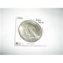1922 Peace Silver Dollar *VERY RARE MS-65 HIGH GRADE*!!
