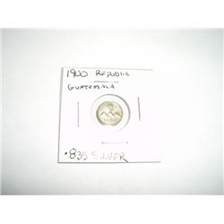 1900 Republic Guatemala SILVER Coin *RARE .835 SILVER COIN*!!