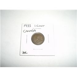 1933 1 Cent Canada *RARE UNC HIGH GRADE*!!