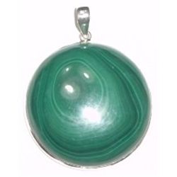 Malachite EXTRA Large Pendant set in Solid Sterling Silver *STAMPED .925* Mounting!! Total weight of