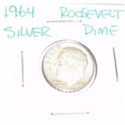 1964 Roosevelt Silver Dime *PLEASE LOOK AT PICTURE TO DETERMINE GRADE - COIN OUT OF SAFE DEPOSIT BOX