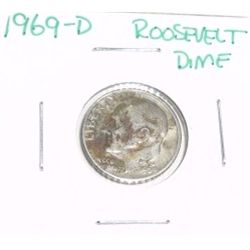 1969-D Roosevelt Dime *PLEASE LOOK AT PICTURE TO DETERMINE GRADE - COIN OUT OF SAFE DEPOSIT BOX & NO