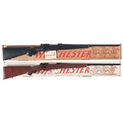 Two Boxed Winchester Model 70 Bolt Action Rifles