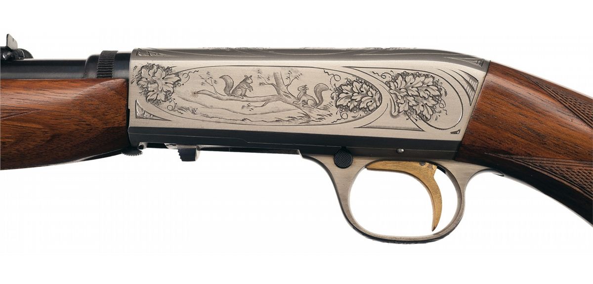 Engraved Belgian Browning 22 Auto Grade II SemiAutomatic Rifle
